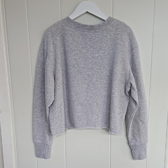 Aerie Light Gray Lace-Up Sweatshirt Size XS - Picture 4 of 7